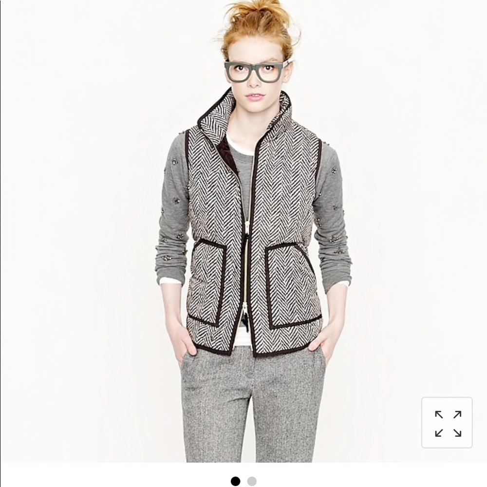 J.Crew Excursion Quilted Vest in Herringbone